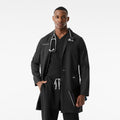 Harlem Long Slim Lab Coat - Black