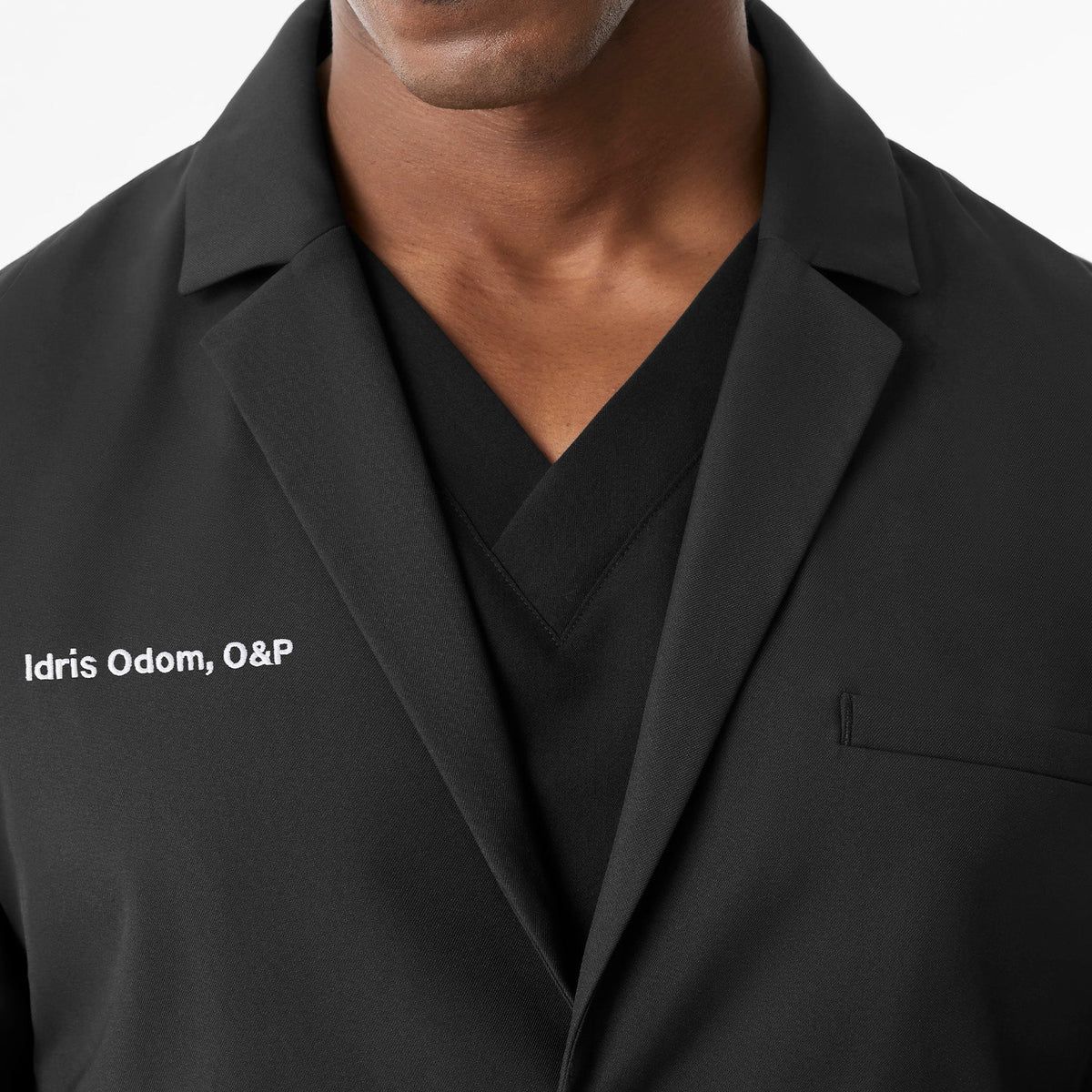 Harlem Long Slim Lab Coat - Black