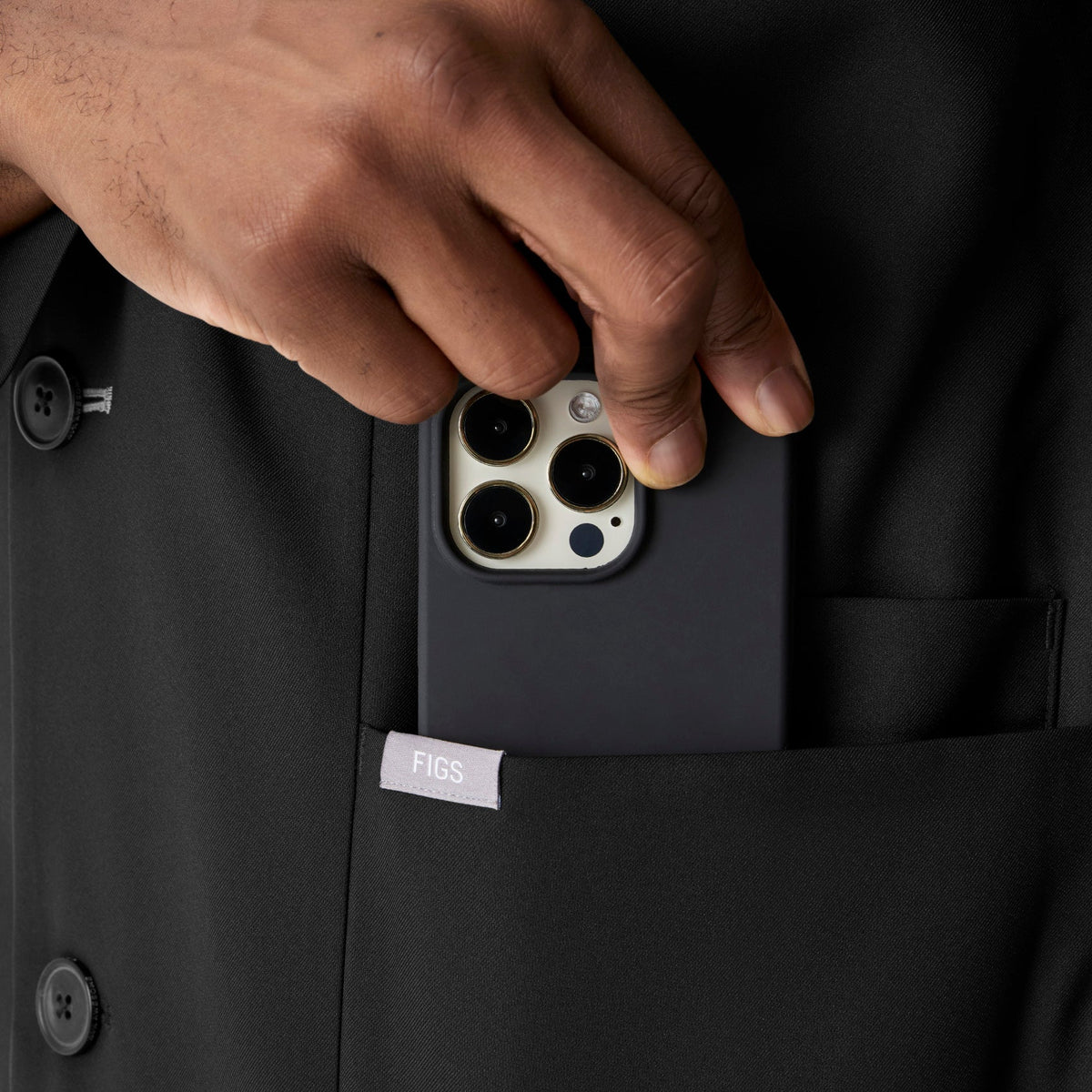 Harlem Long Slim Lab Coat - Black
