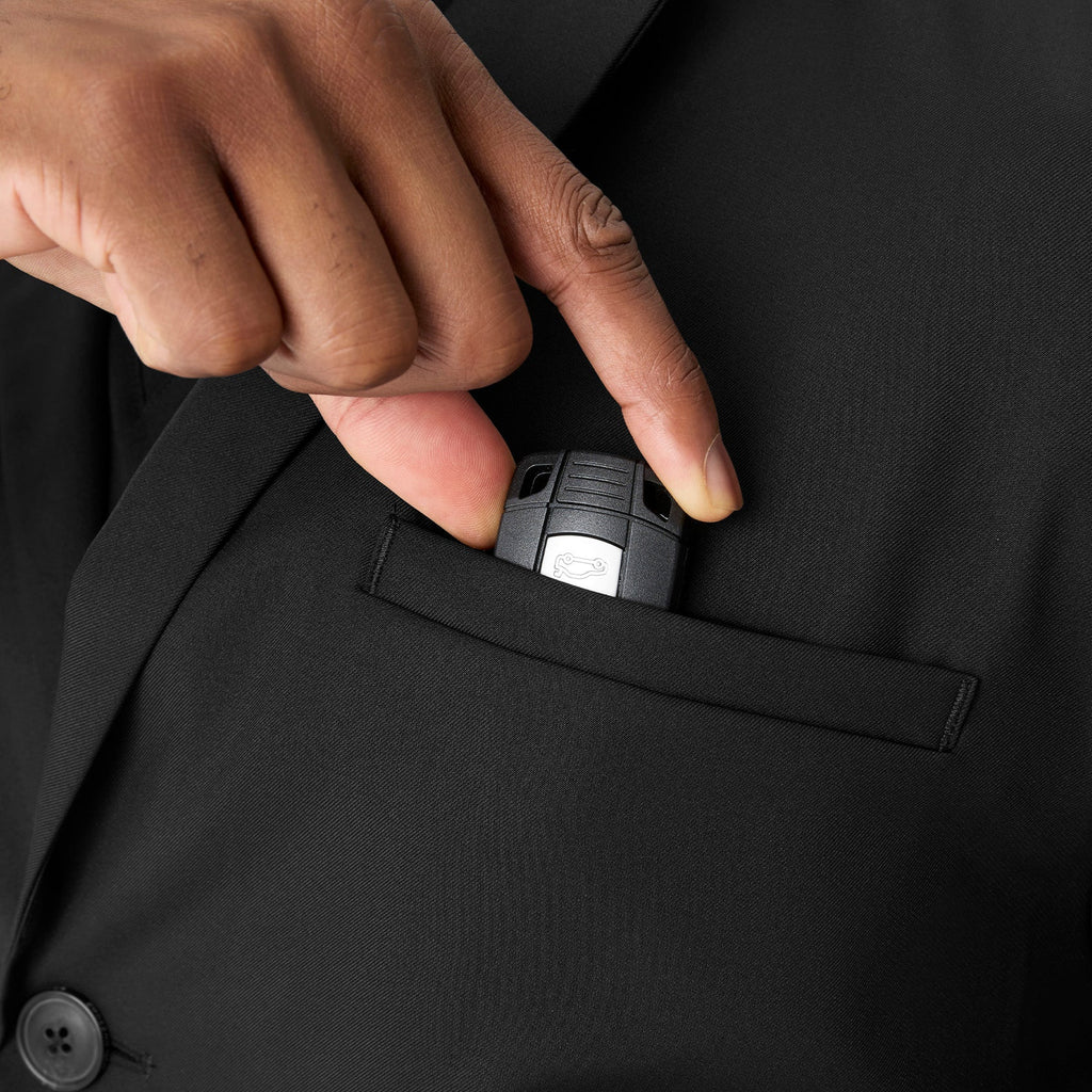 Harlem Long Slim Lab Coat - Black