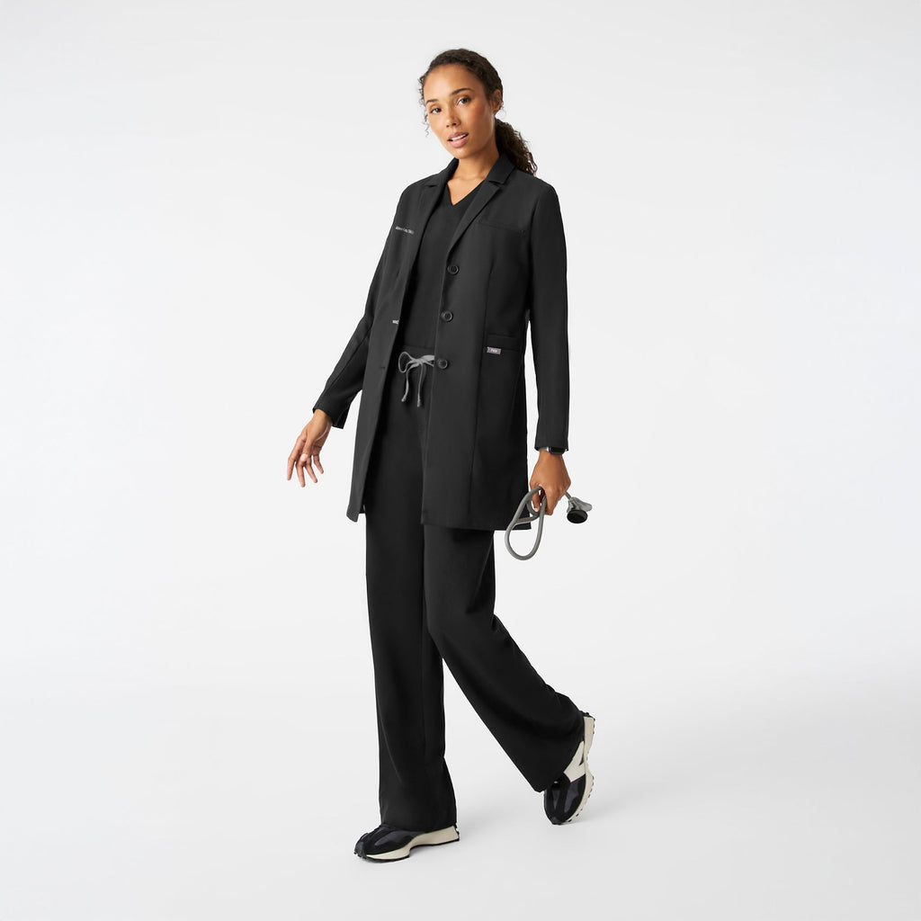 Bellevue Long Slim Lab Coat - Black