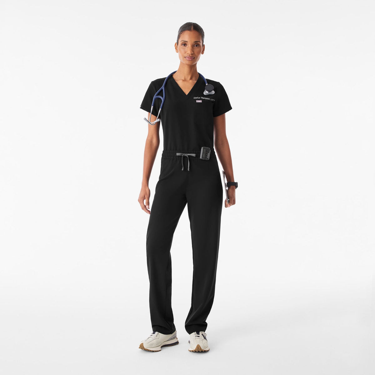 Livingston Ruched Straight-Leg Scrub Pant™ - Black