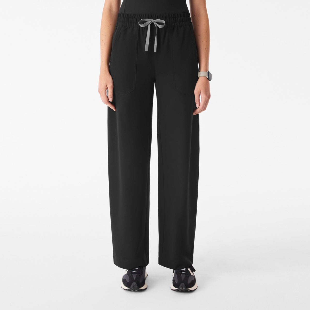 Roslyn Wide-Leg Scrub Pant - Black