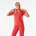 Casma Scrub Top™ - Hibiscus