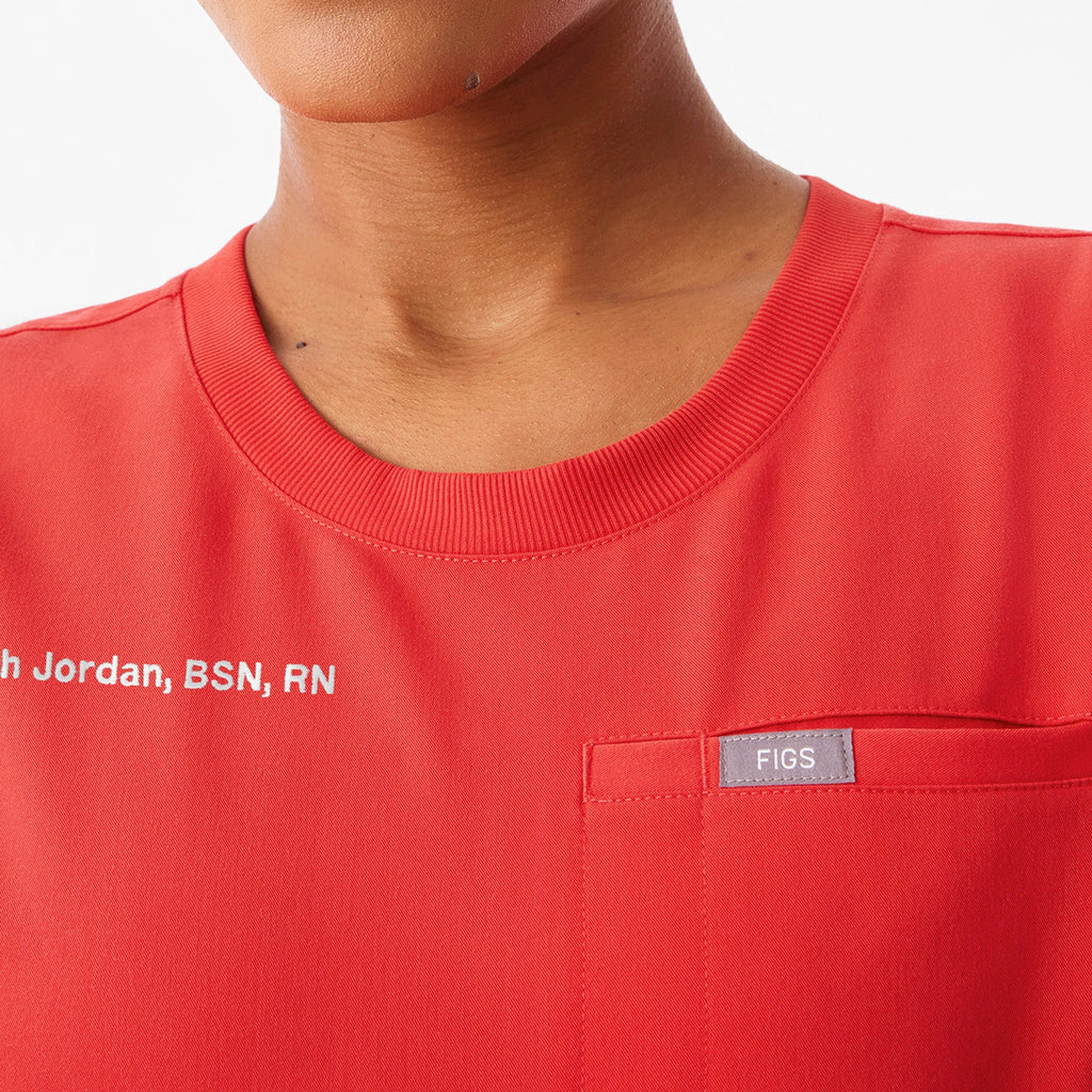 Eliza Slim Scrub Top - Hibiscus