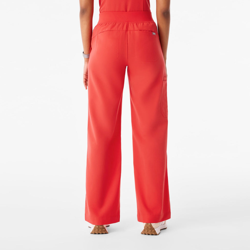 Isabel High-Rise Wide-Leg Scrub Pant - Hibiscus