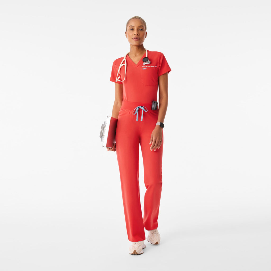 Livingston High-Rise Straight-Leg Scrub Pant™ - Hibiscus