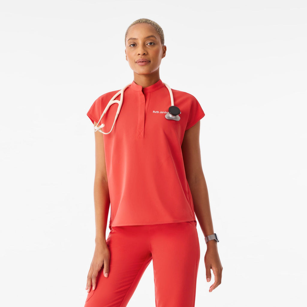 Rafaela Oversized Scrub Top™ - Hibiscus
