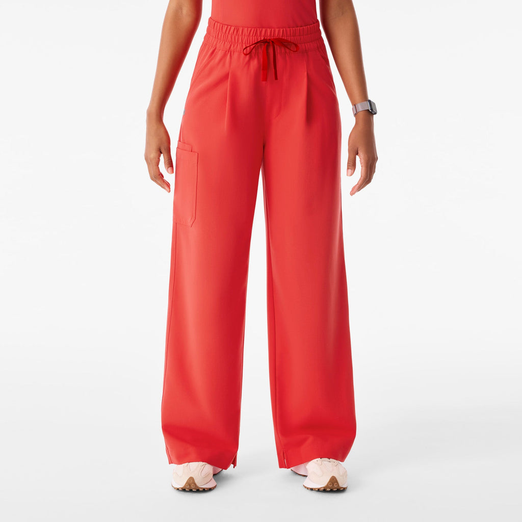 Shelby Ultra-High-Rise Wide-Leg Scrub Pant - Hibiscus
