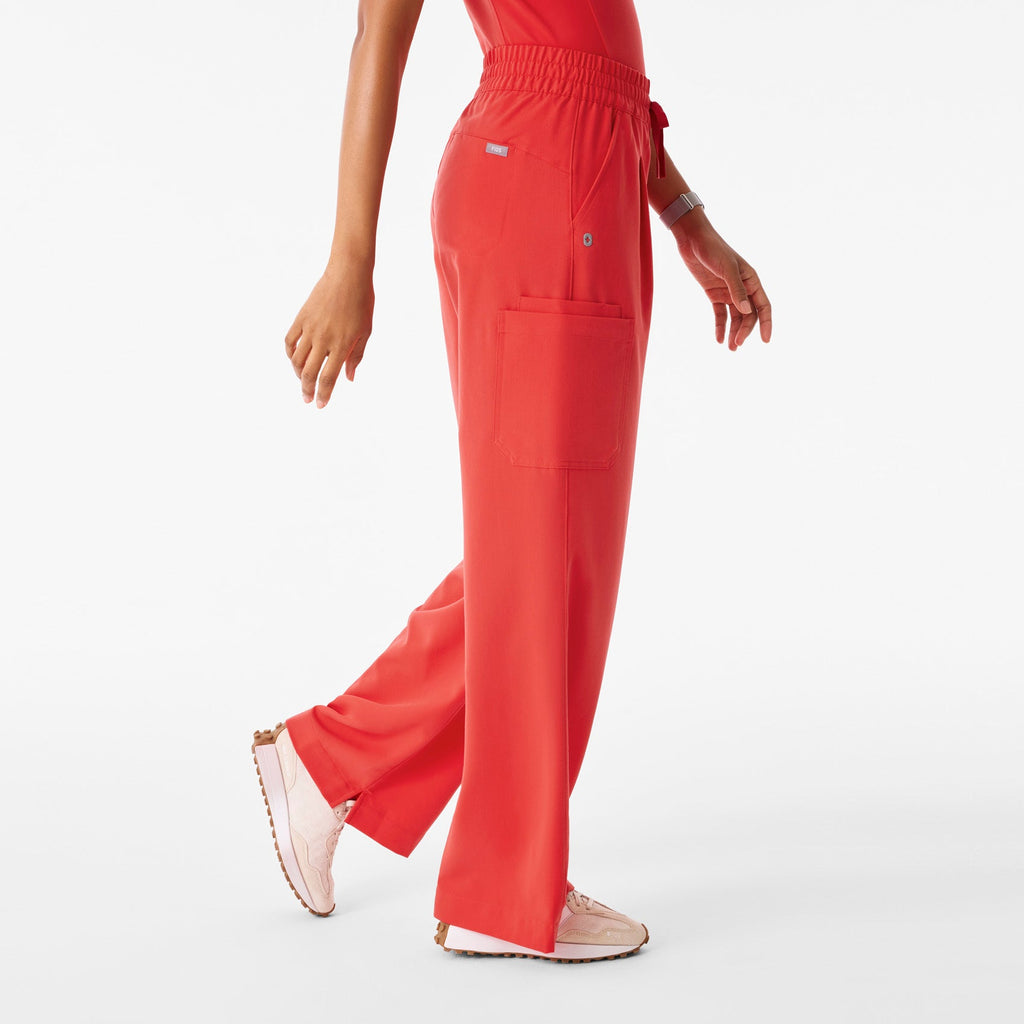 Shelby Ultra-High-Rise Wide-Leg Scrub Pant - Hibiscus