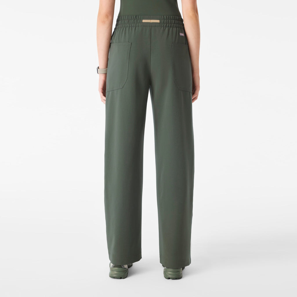 Roslyn Wide-Leg Scrub Pant - Moss