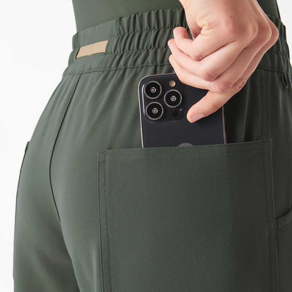 Roslyn Wide-Leg Scrub Pant - Moss