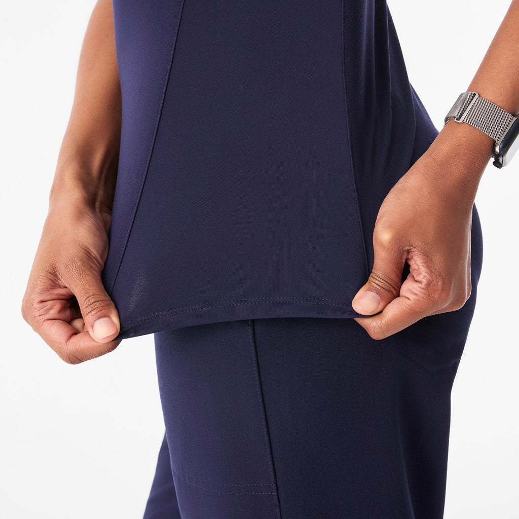 Eliza Slim Scrub Top - Navy