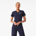 Everly Slim Scrub Top - Navy