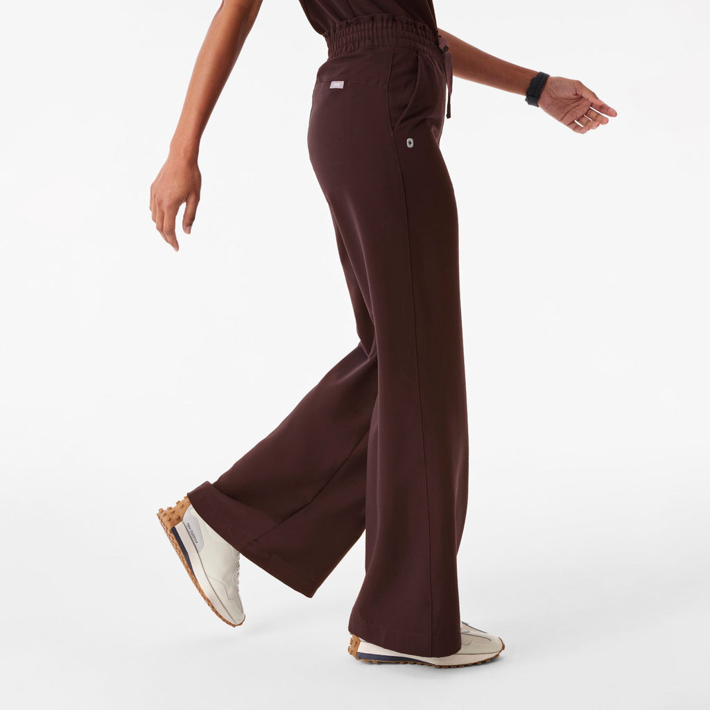 Allison High-Rise Ultra-Wide-Leg Scrub Pant - Espresso