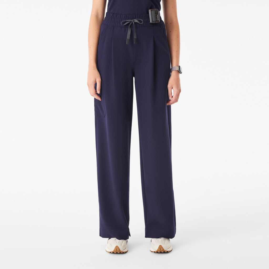 Shelby Ultra-High-Rise Wide-Leg Scrub Pant - Navy
