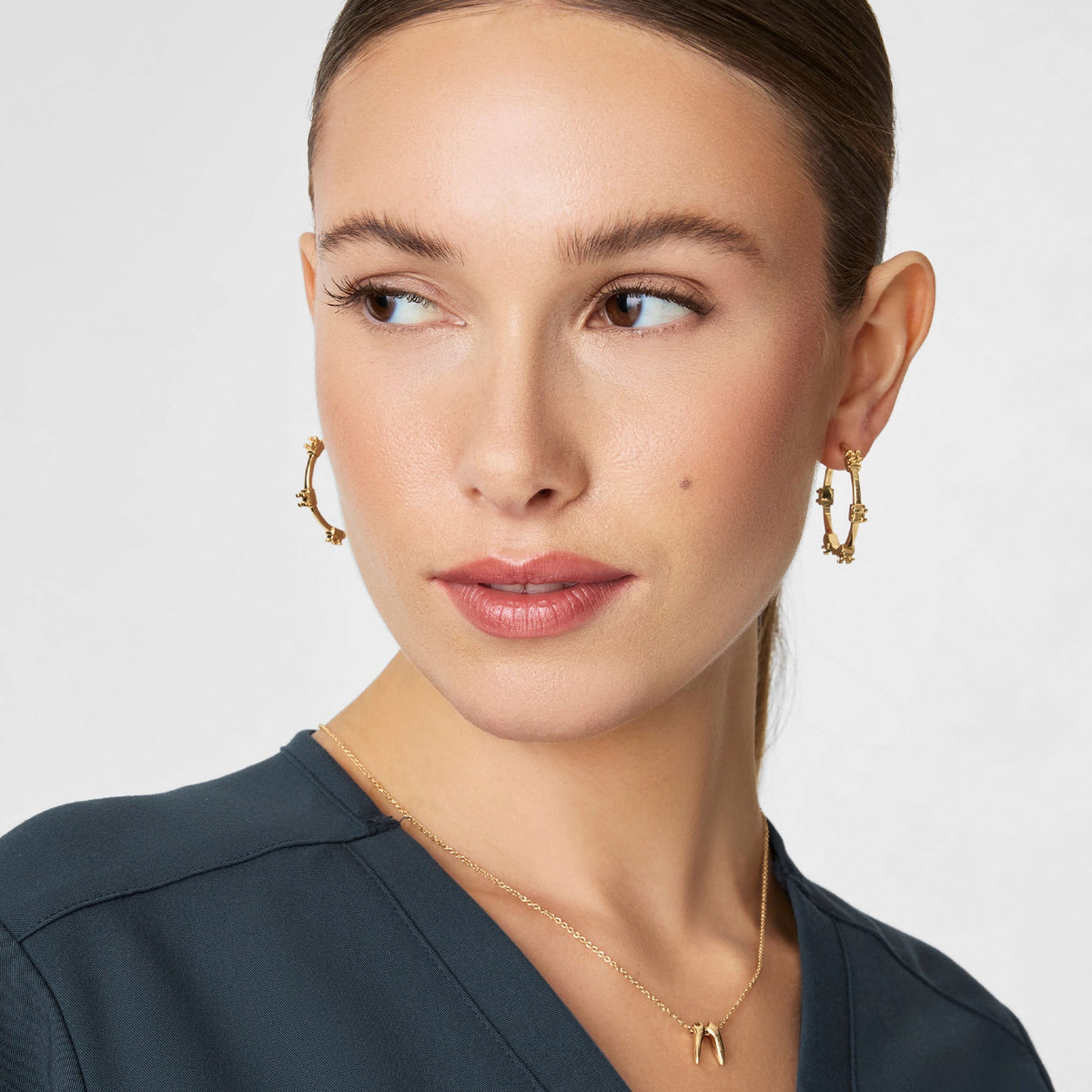 Orthodontic Braces Hoop Earrings - Gold