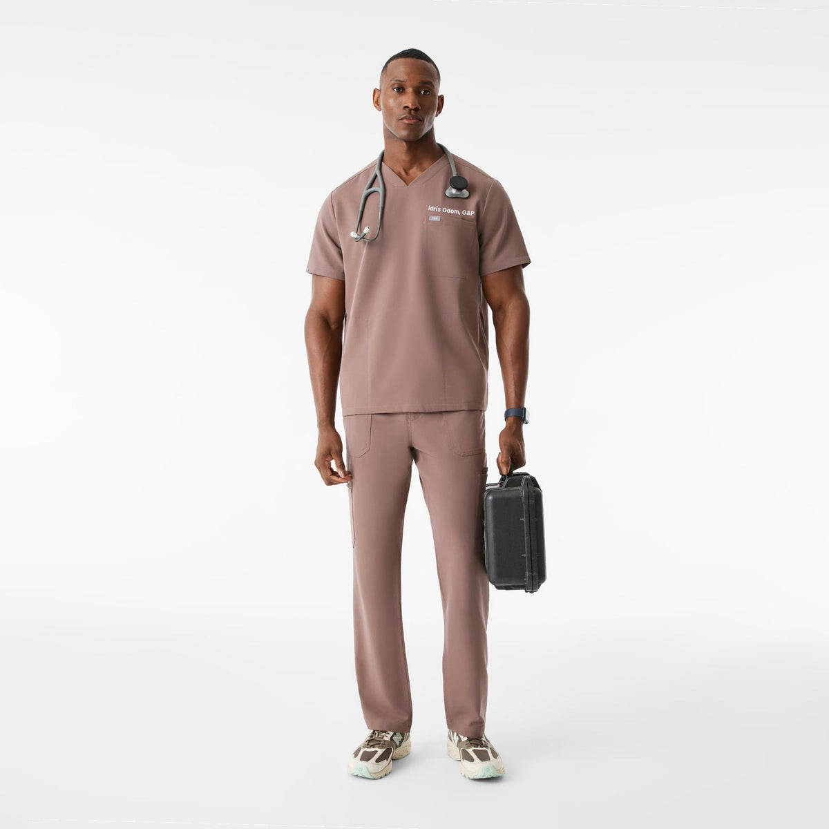 Chisec Scrub Top™ - Smokey Taupe
