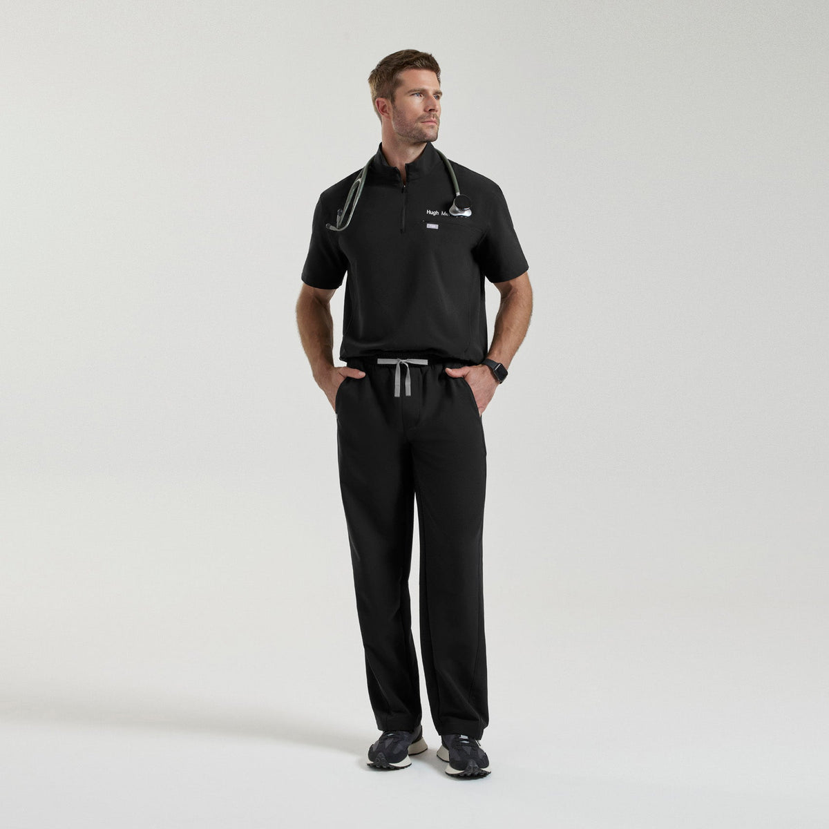 Everett Straight-Leg Scrub Pant - Black