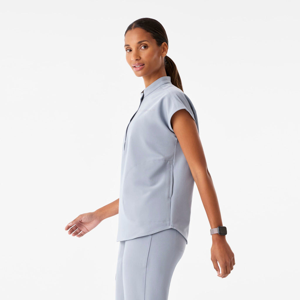 Rafaela Oversized Scrub Top™ - Harbor Grey