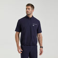 Quincy Mock-Neck Scrub Top - Navy