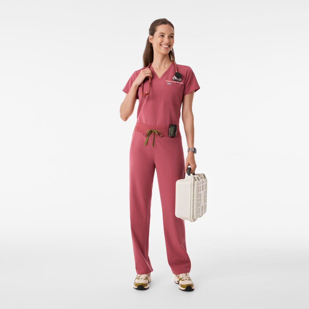 Livingston High-Rise Straight-Leg Scrub Pant™ - Berry Spice