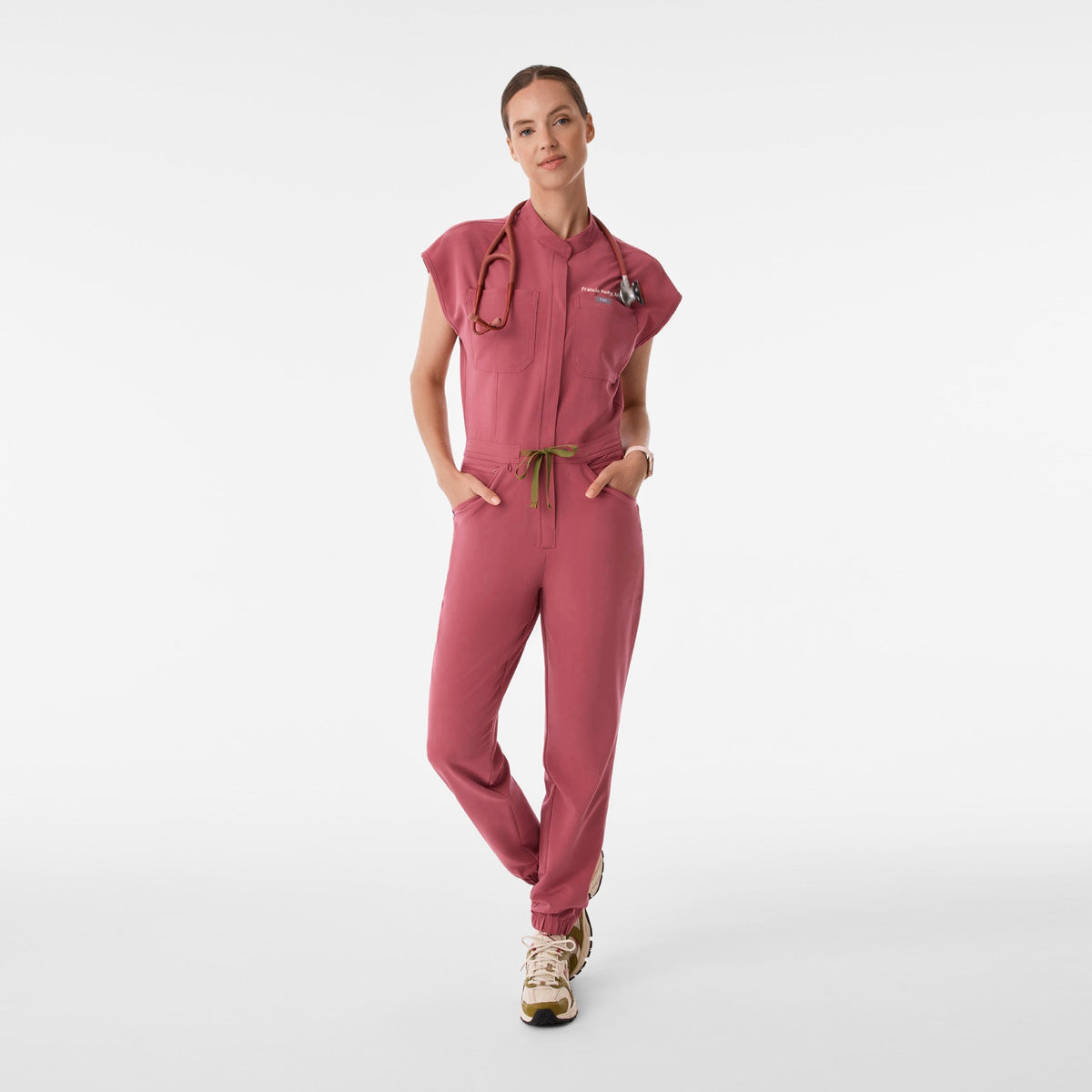 Rafaela Jogger ScrubJumpsuit™ - Berry Spice