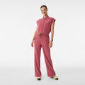 Rafaela Wide-Leg ScrubJumpsuit™ - Berry Spice