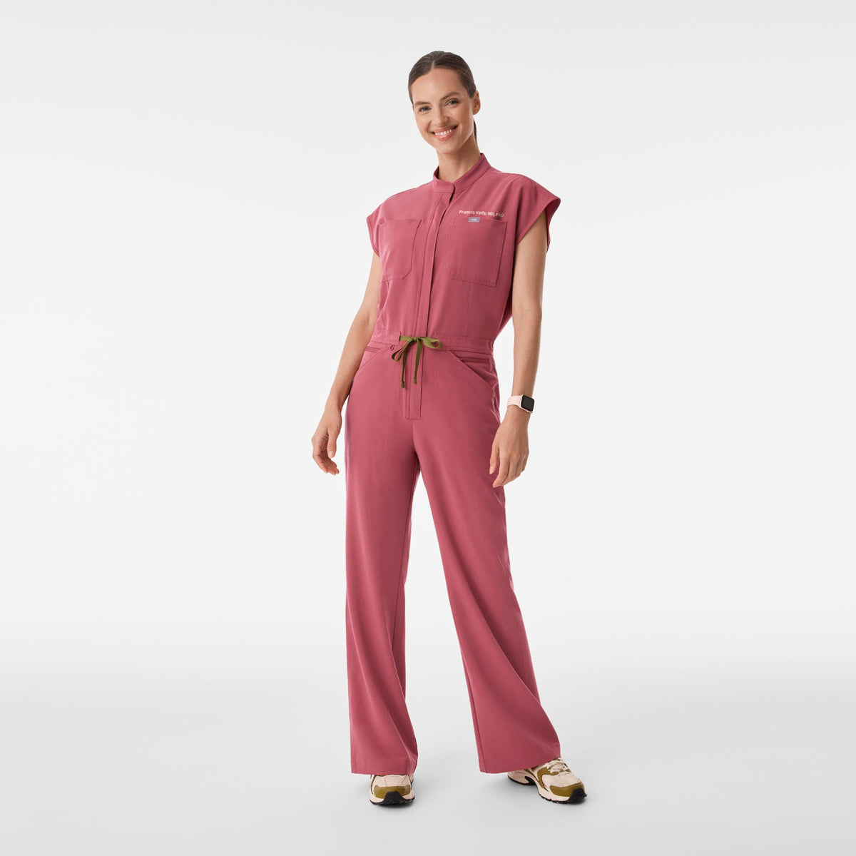 Rafaela Wide-Leg ScrubJumpsuit™ - Berry Spice