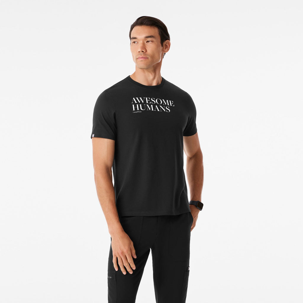Awesome Humans Wear FIGS Short-Sleeve Tee - Black