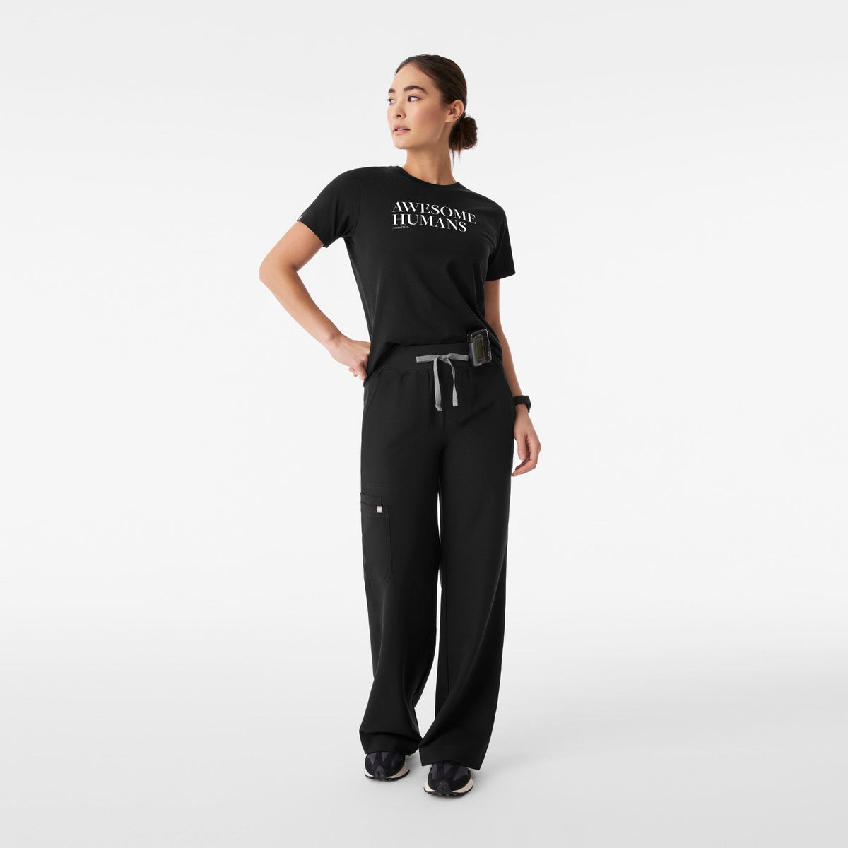 Awesome Humans Wear FIGS Short-Sleeve Tee - Black