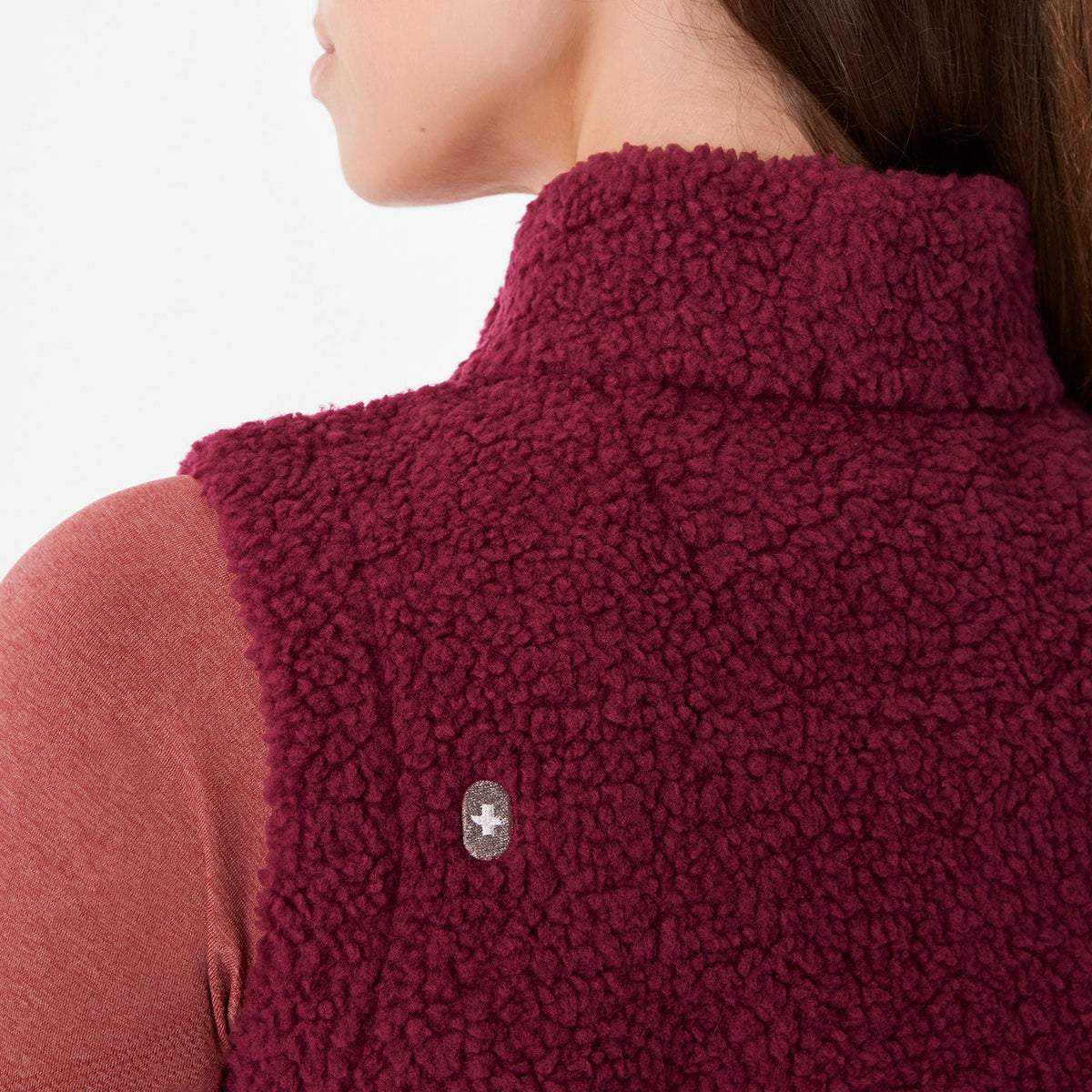 High-Pile Fleece Vest - Deep Cranberry