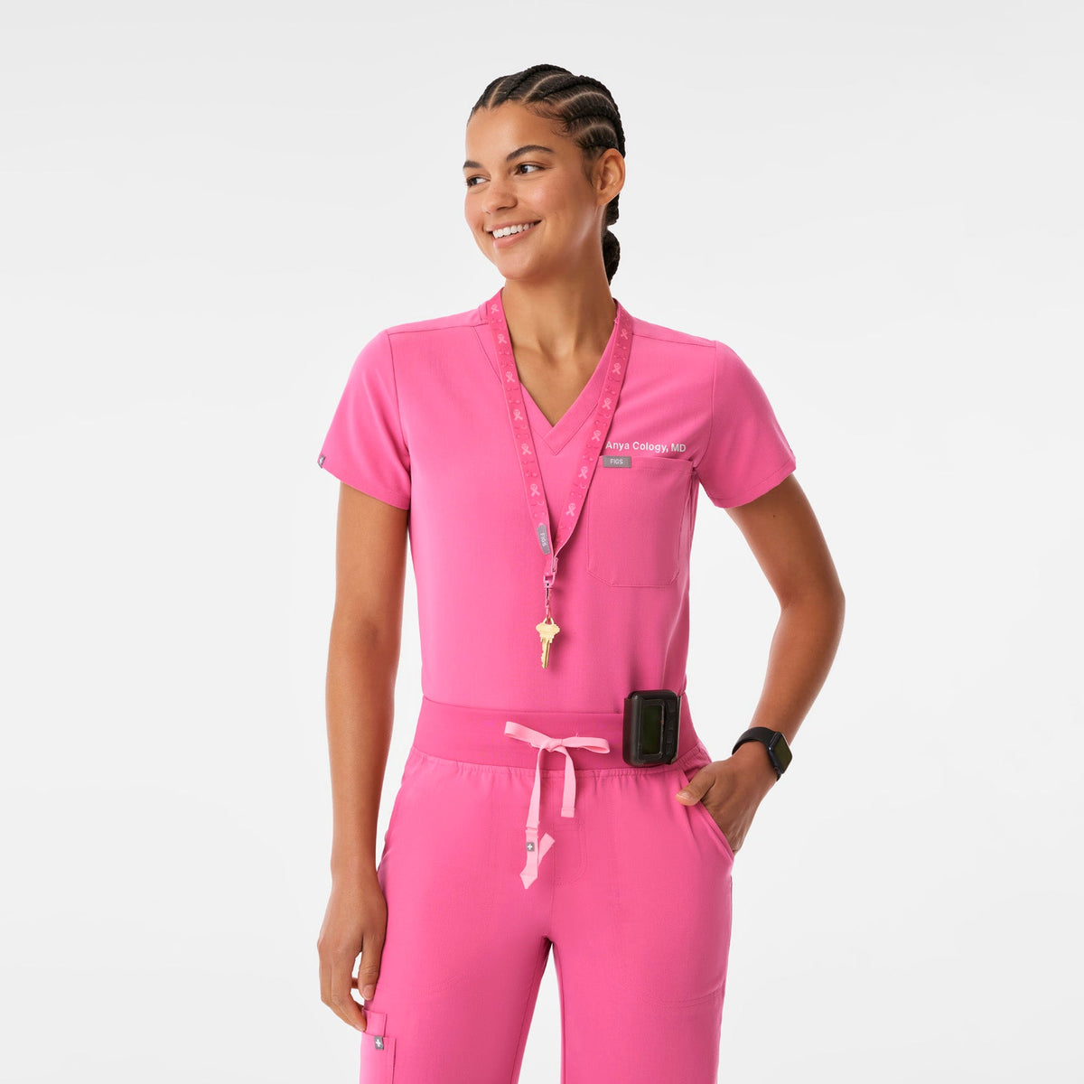 FIGS Printed Lanyard - F*ing Pink