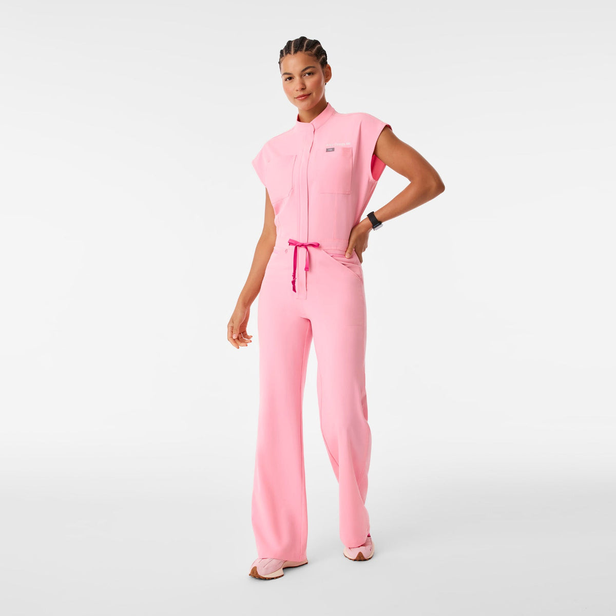 Rafaela Wide-Leg ScrubJumpsuit™ - Fight Club Pink
