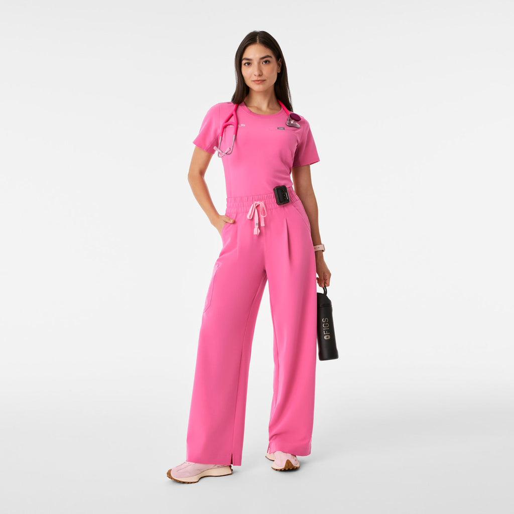 Shelby Ultra-High-Rise Wide-Leg Scrub Pant - F*ing Pink