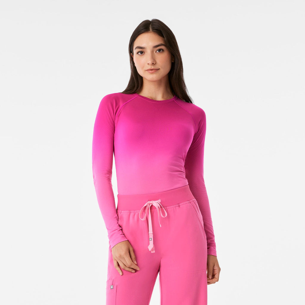 Salta Seamless Long-Sleeve Underscrub - Ombre F*ing Pink