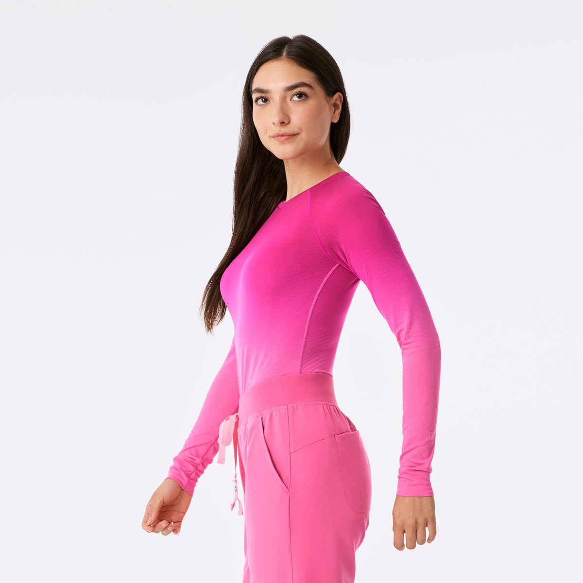 Salta Seamless Long-Sleeve Underscrub - Ombre F*ing Pink