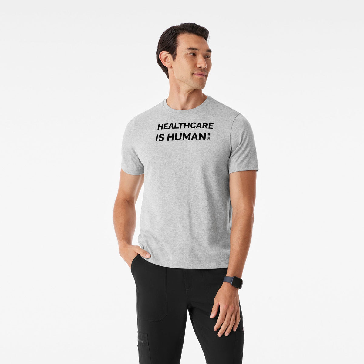 Healthcare is Human Short-Sleeve Tee - Heather Grey