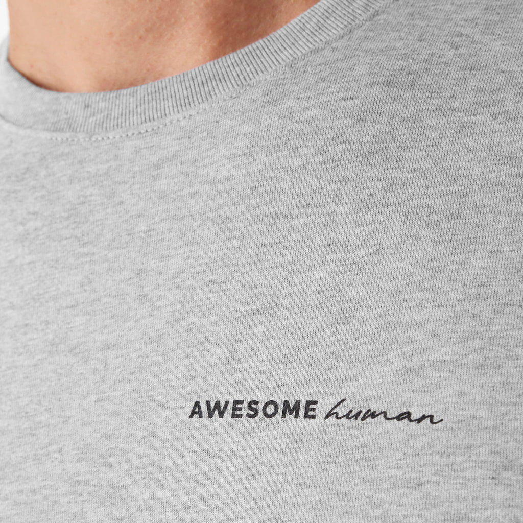 Awesome Human Short-Sleeve Tee - Heather Grey