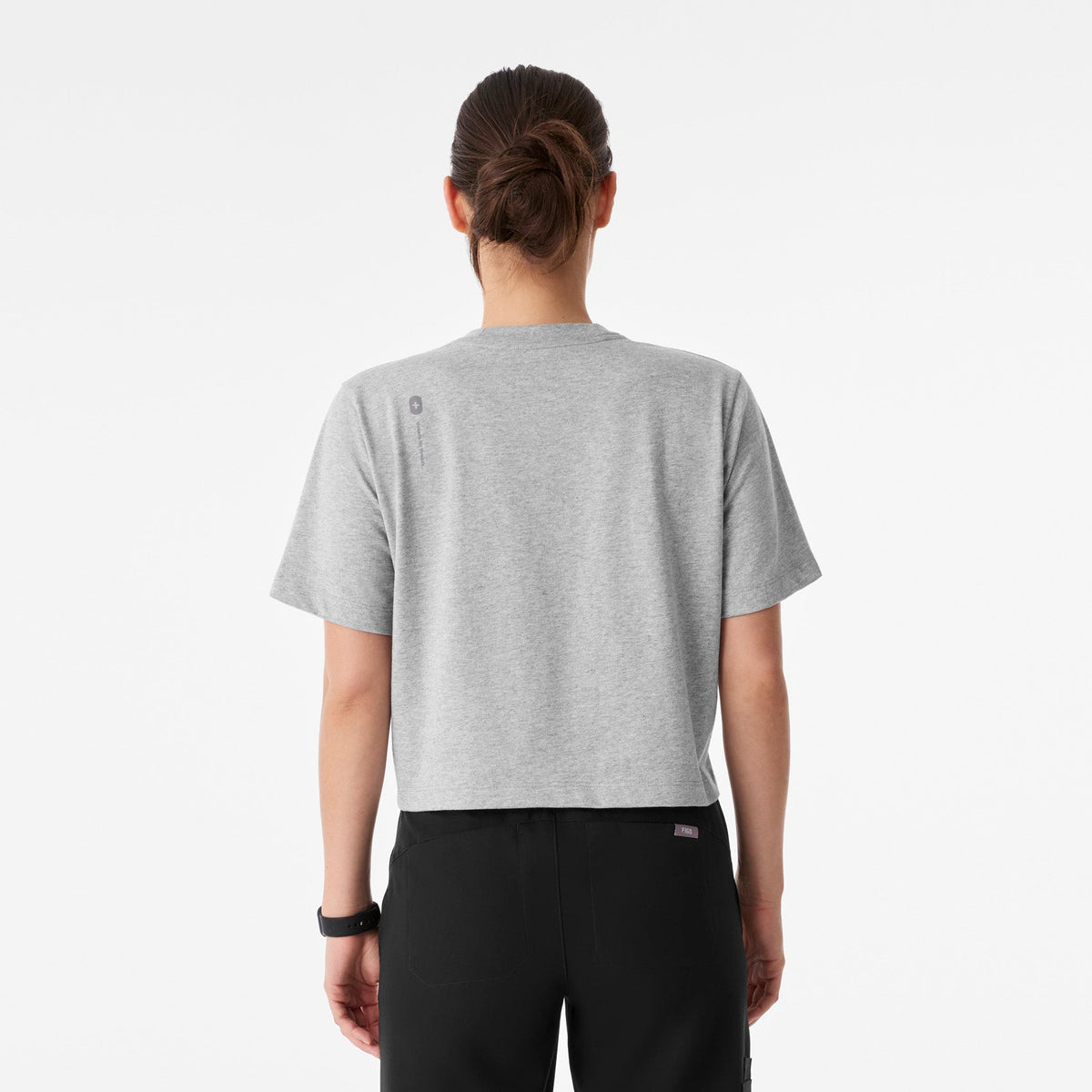 Born in LA Cropped Short-Sleeve Tee - Heather Grey