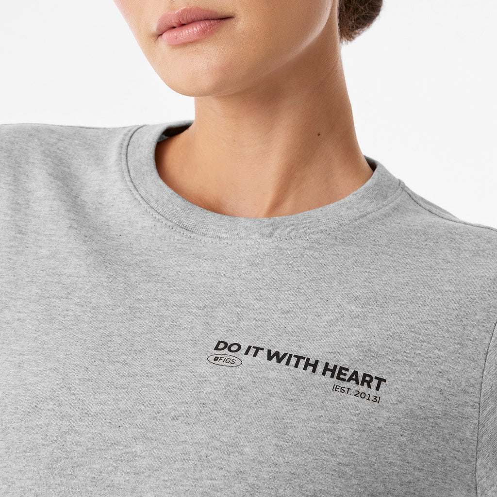 Do It With Heart Long-Sleeve Tee - Heather Grey
