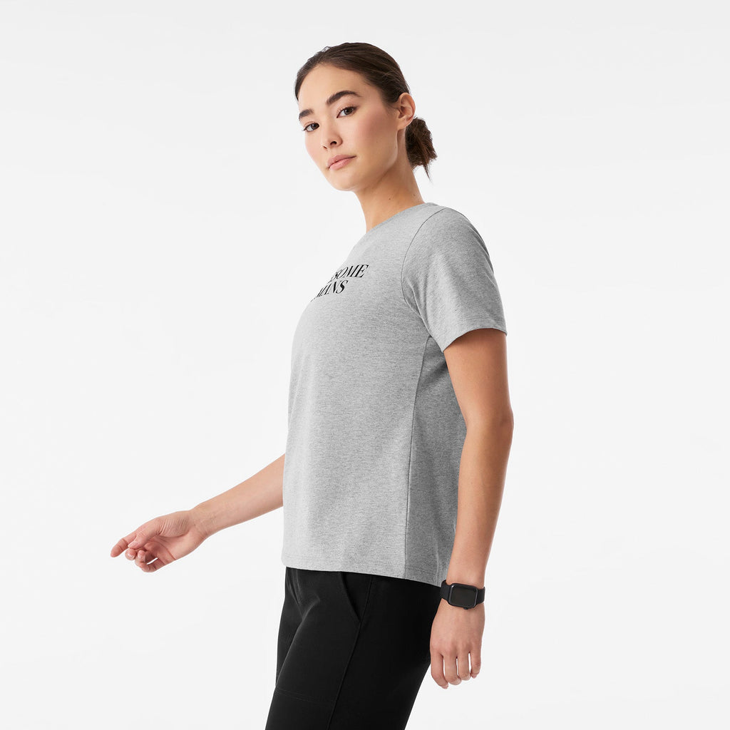 Awesome Humans Wear FIGS Short-Sleeve Tee - Heather Grey