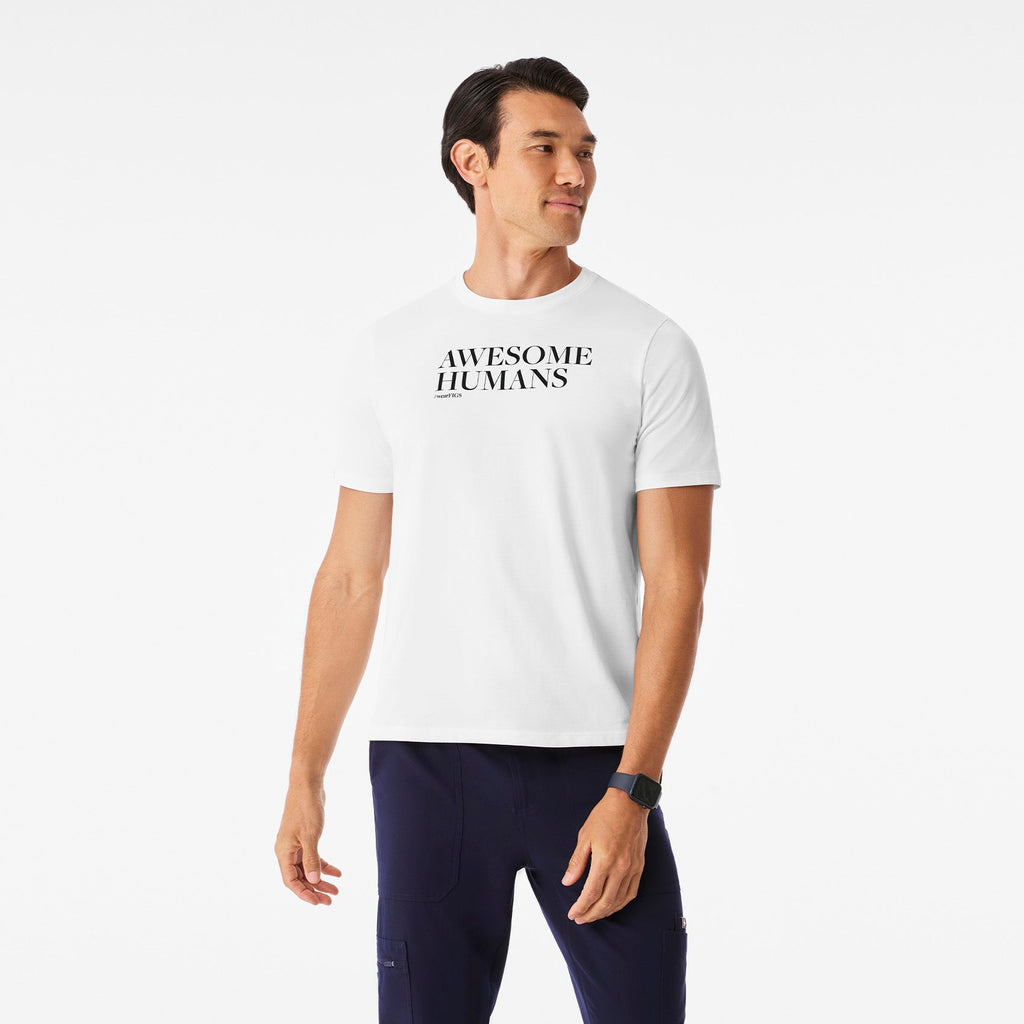 Awesome Humans Wear FIGS Short-Sleeve Tee - Optic White