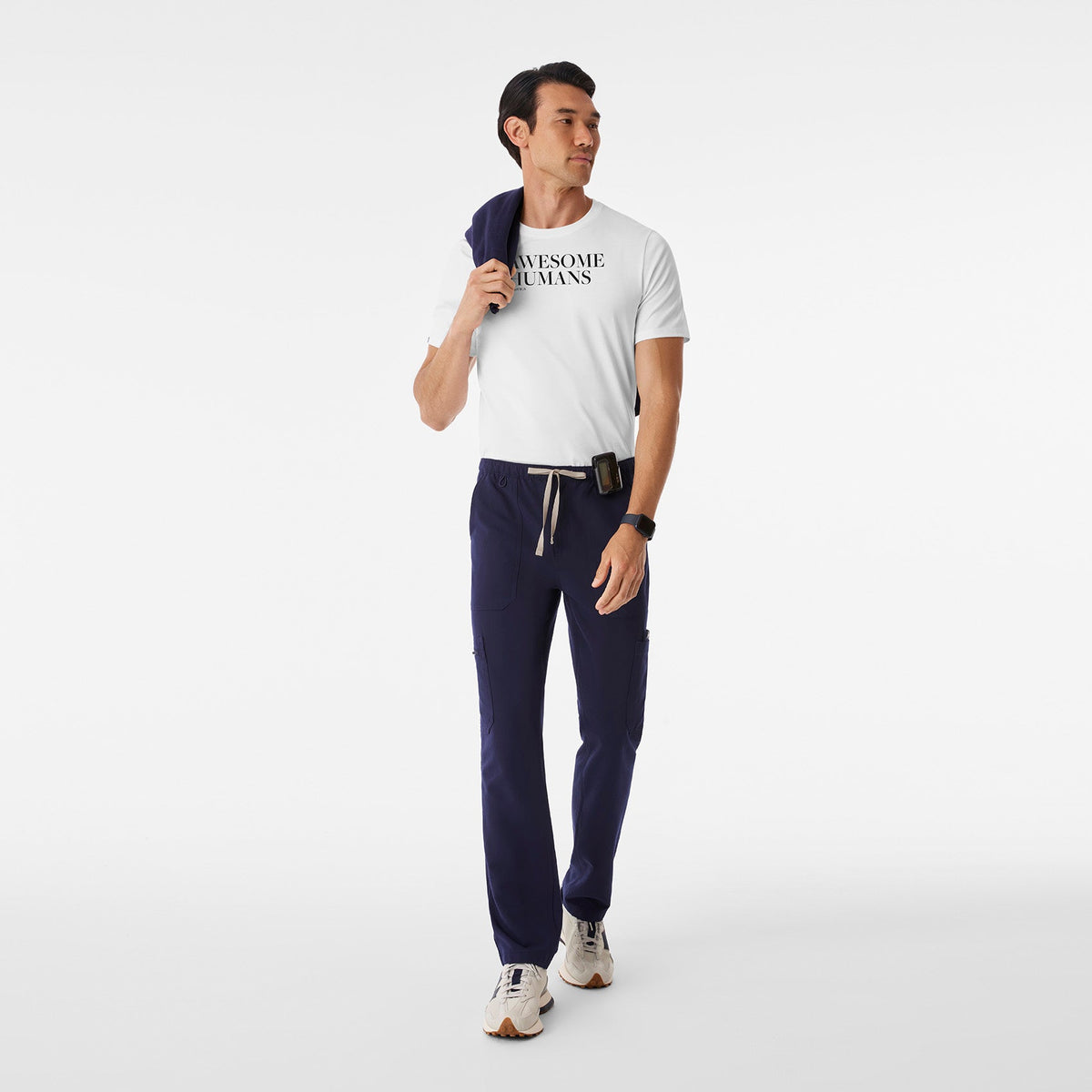 Awesome Humans Wear FIGS Short-Sleeve Tee - Optic White