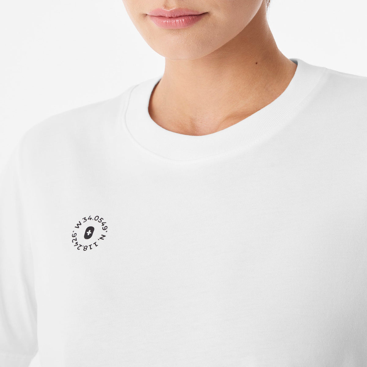 Born in LA Cropped Short-Sleeve Tee - Optic White