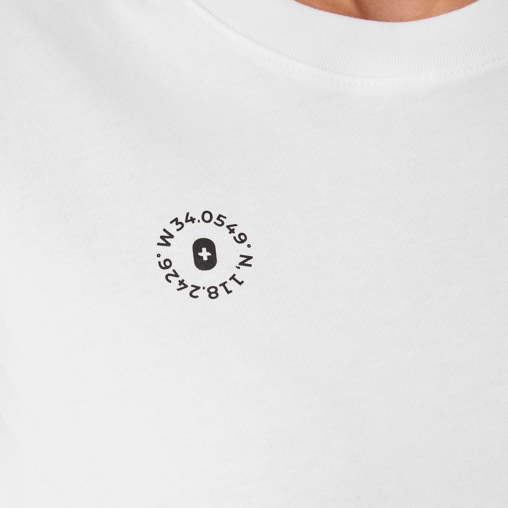 Born in LA Cropped Short-Sleeve Tee - Optic White