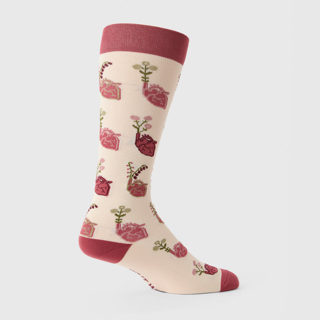FIGS Compression Socks - Blossoming Hearts/Cream