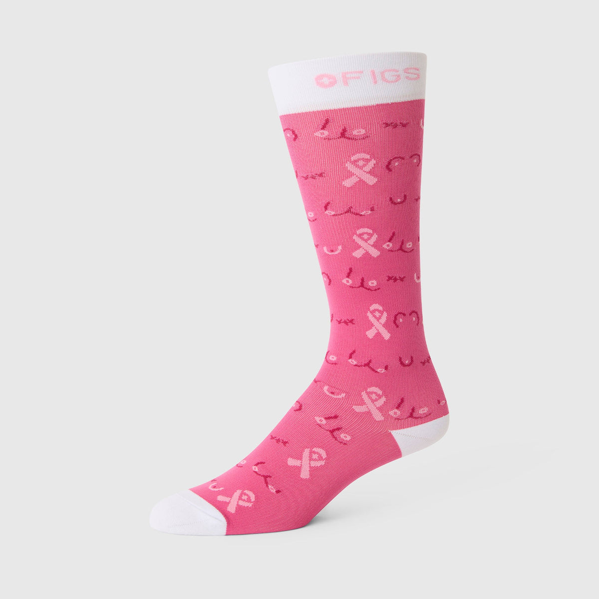 FIGS Compression Socks - Mammogram Me/F*ing Pink
