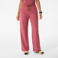 Isabel High-Rise Wide-Leg Scrub Pant - Berry Spice