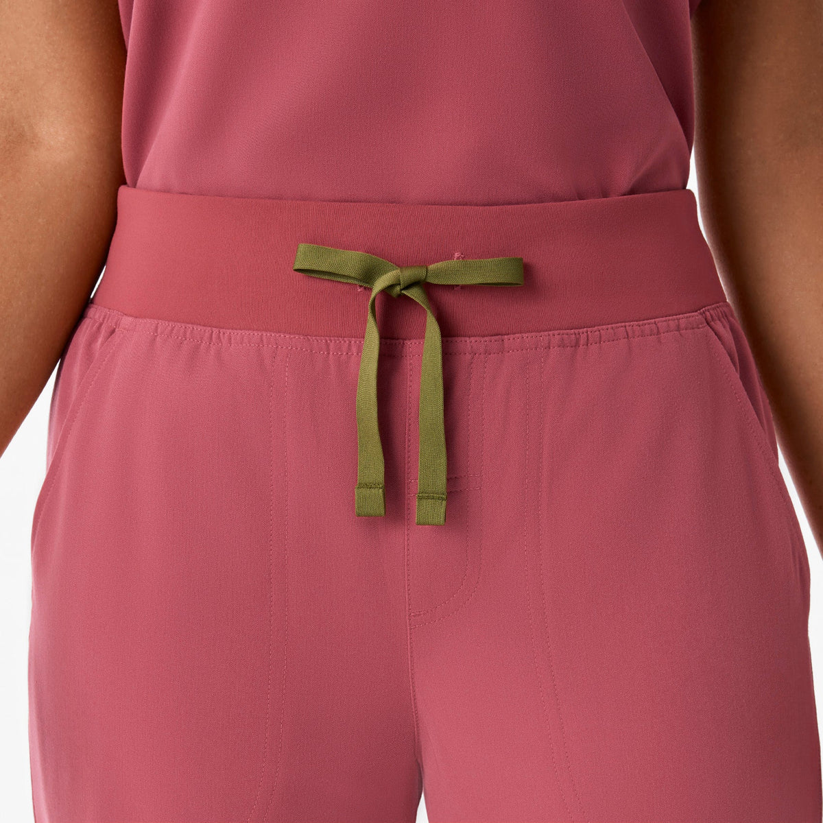 Isabel High-Rise Wide-Leg Scrub Pant - Berry Spice